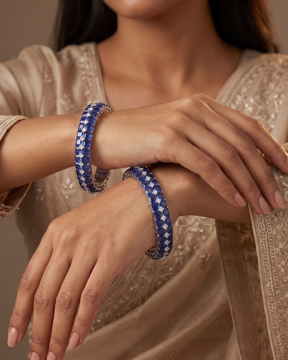 Sapphire Eternity Diamond Bangle