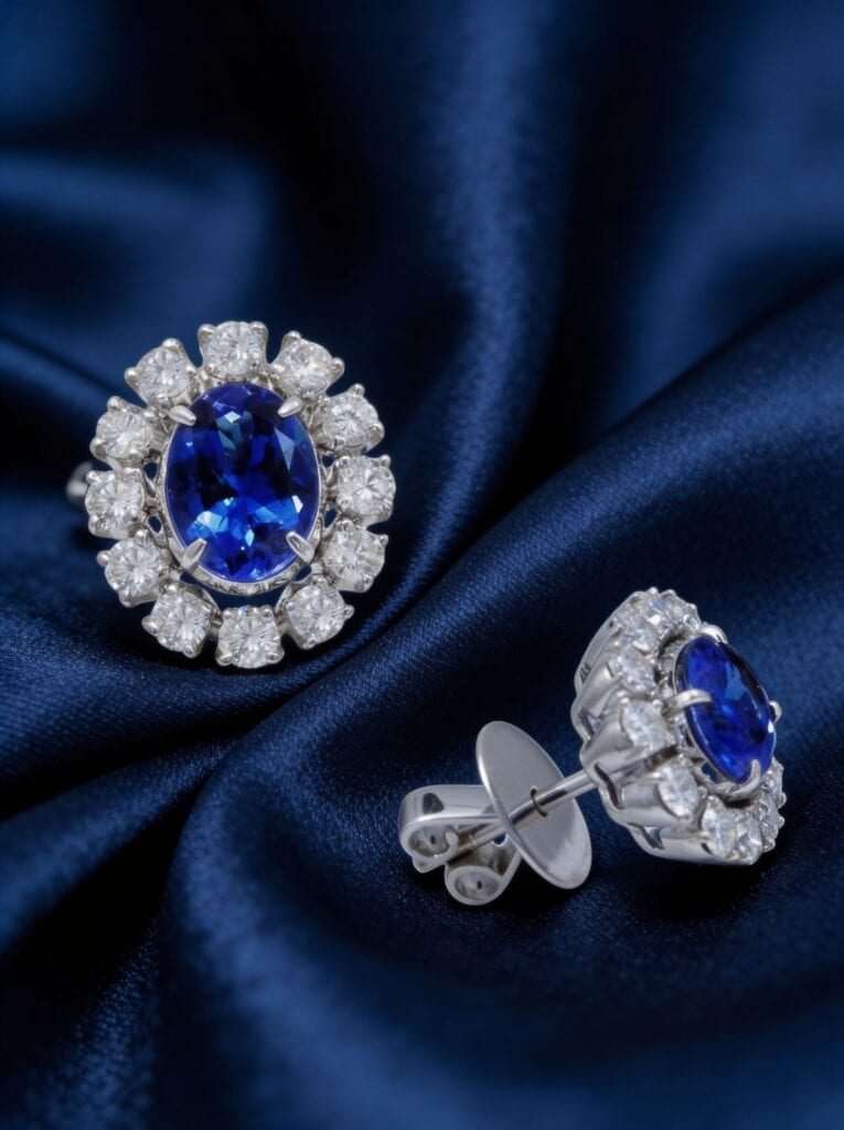 Padparadscha Sapphire Halo Earring