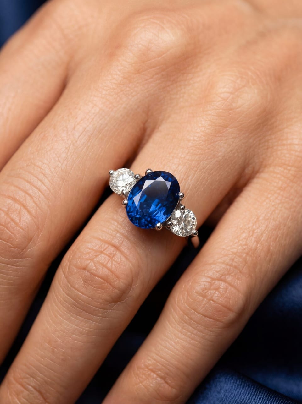The Kashmir Ring Oval Sapphire Diamond Ring