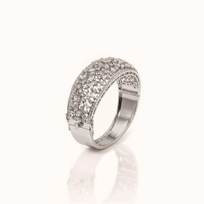 Diamond Multi-Shape Cuff Bangle