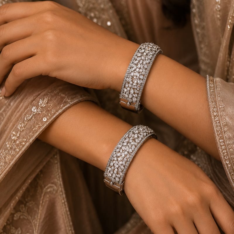 Diamond Multi-Shape Cuff Bangle