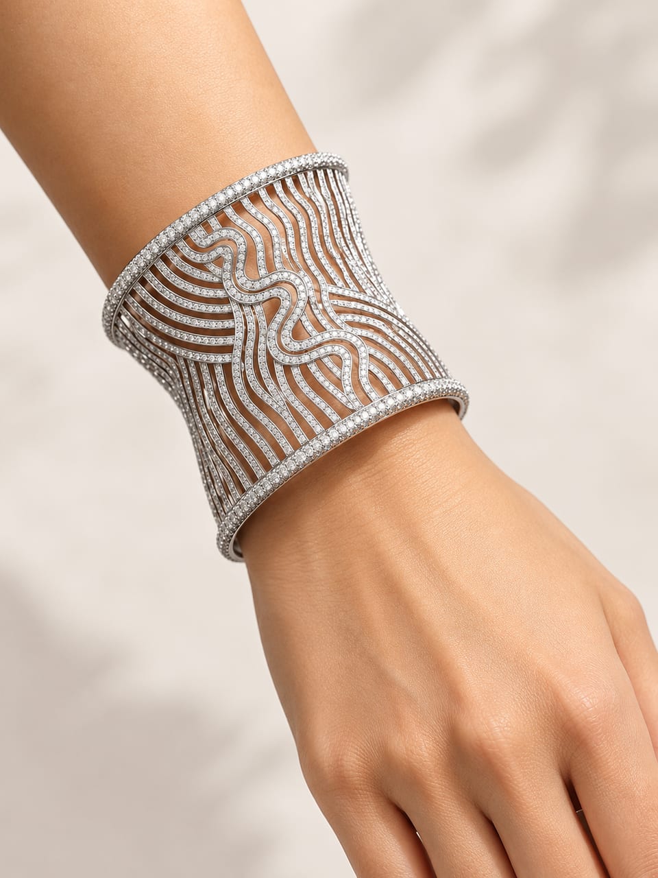 Diamond Sculptural Cuff