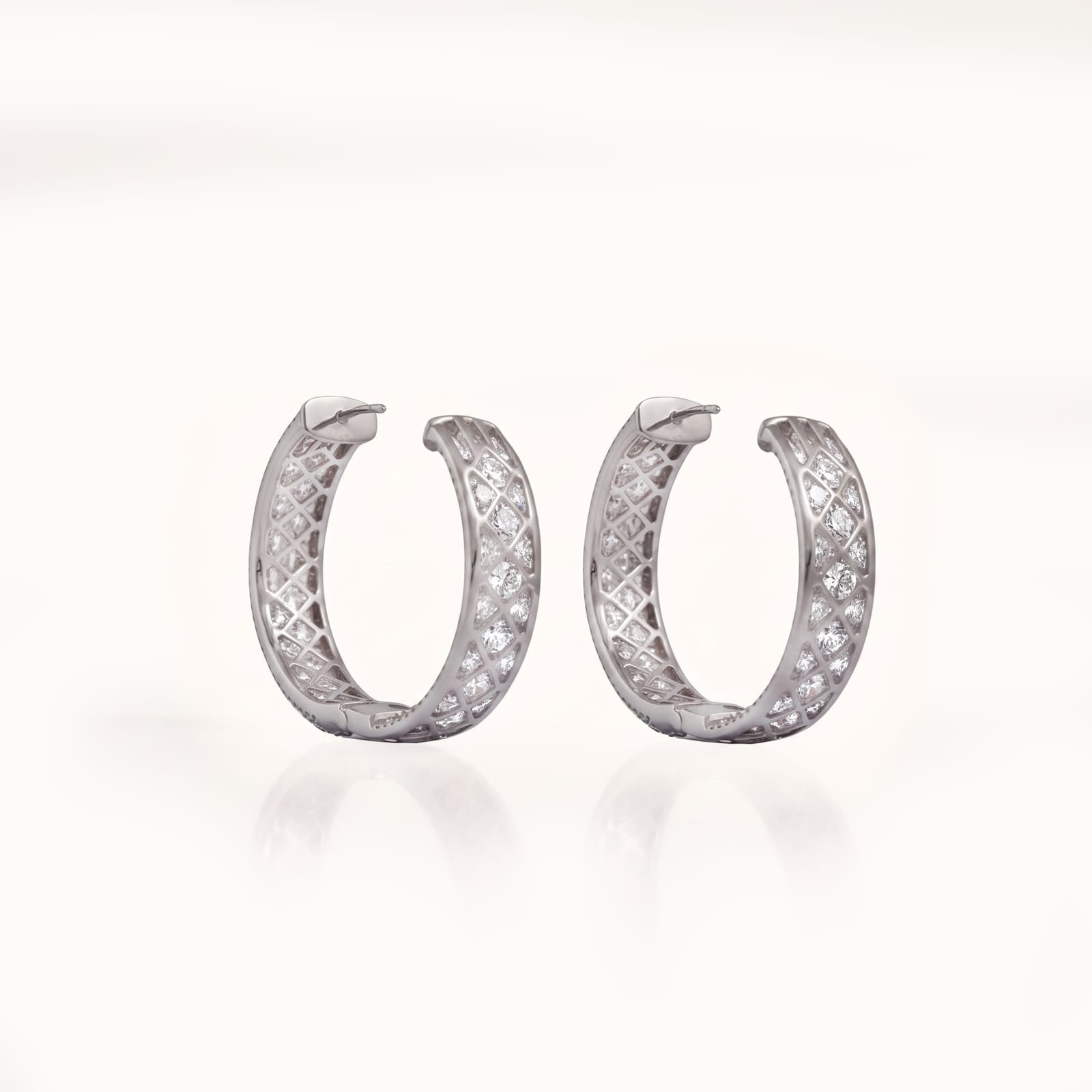 Diamond Lattice Hoop Earrings