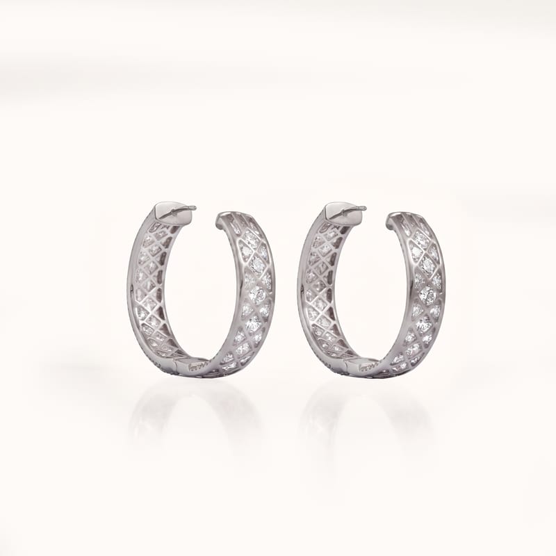 Diamond Lattice Hoop Earrings
