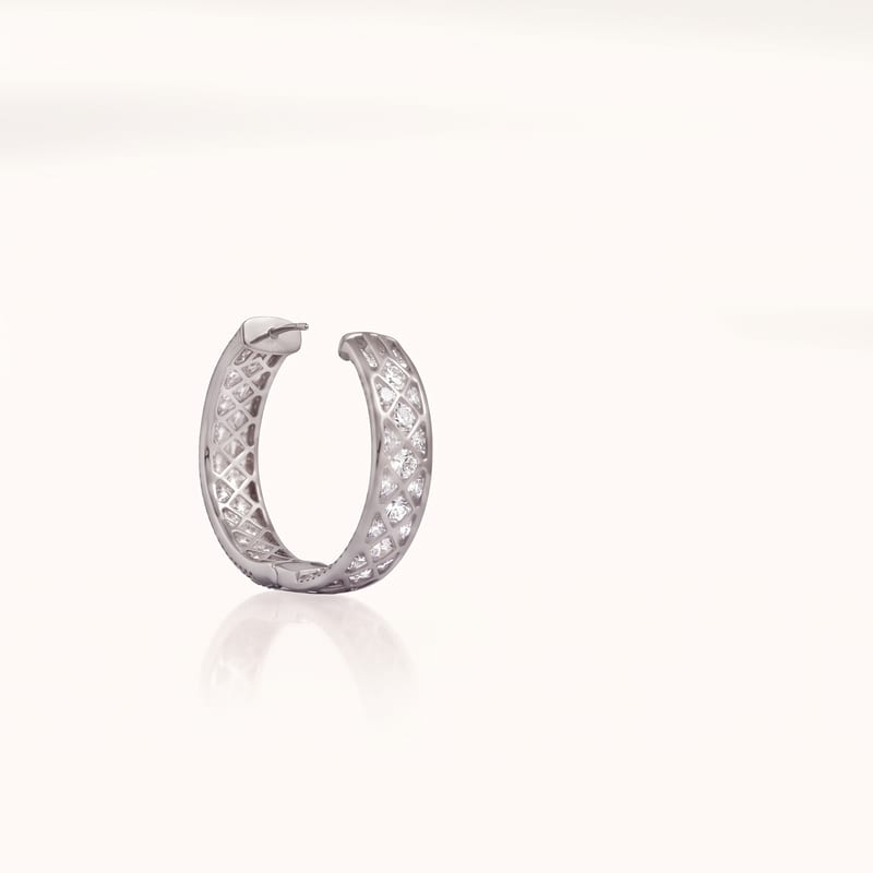 Diamond Lattice Hoop Earrings · View 2