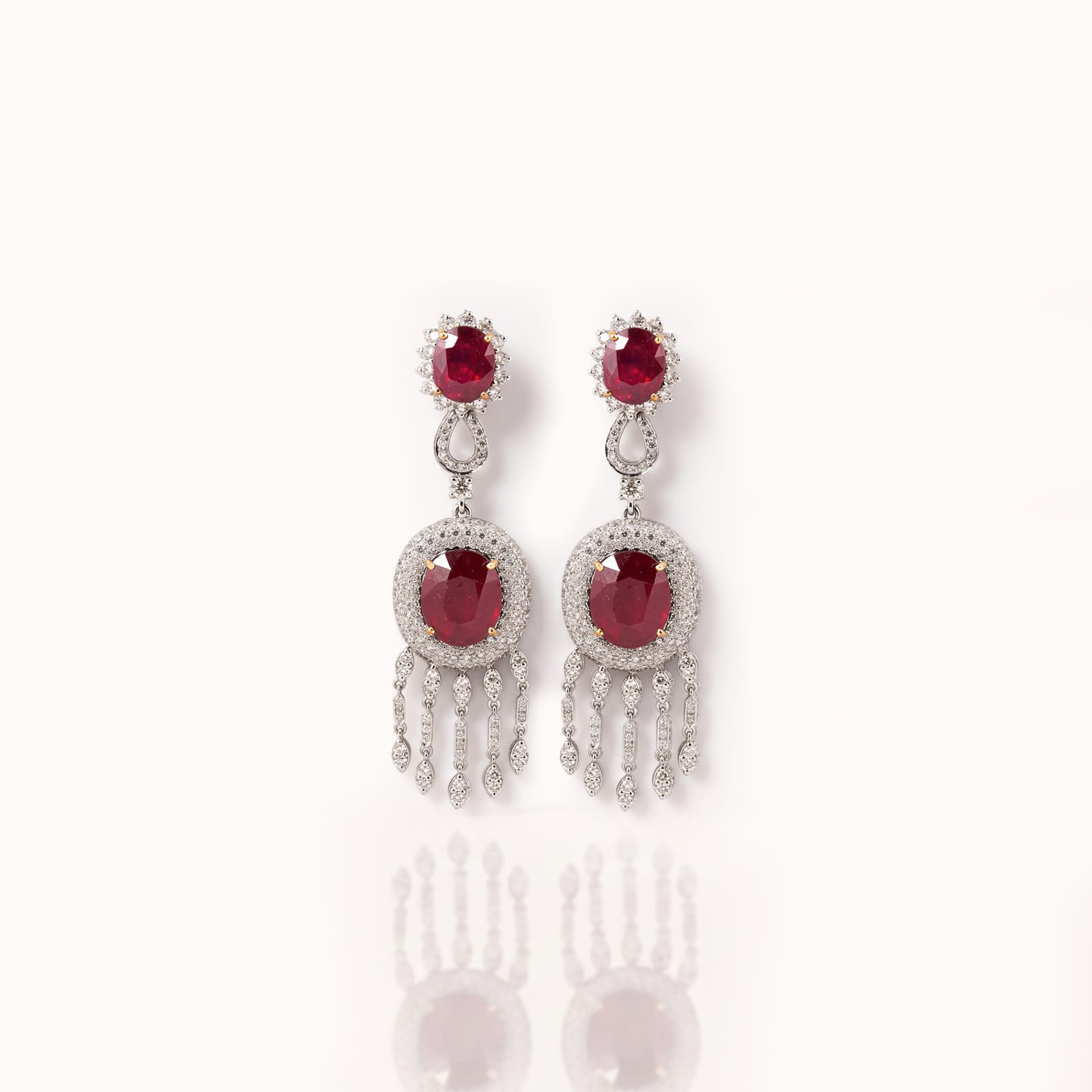 Ruby Fringe Drop Earrings
