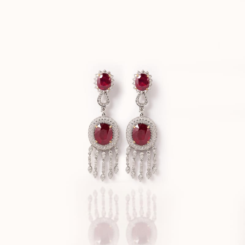 Ruby Fringe Drop Earrings