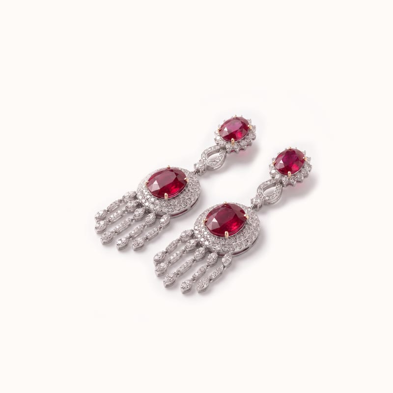Ruby Fringe Drop Earrings