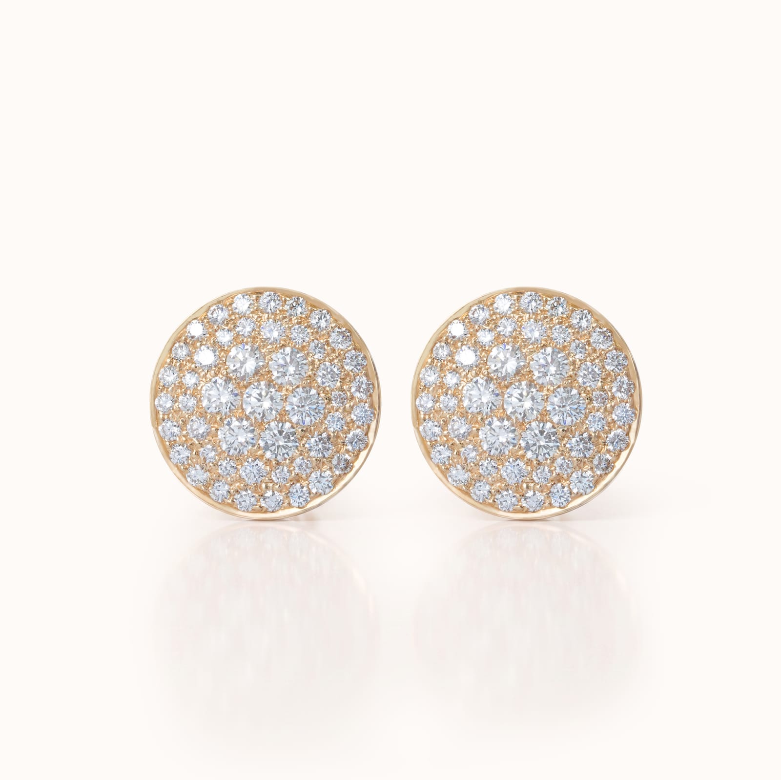 Diamond Pavé Disc Stud Earrings