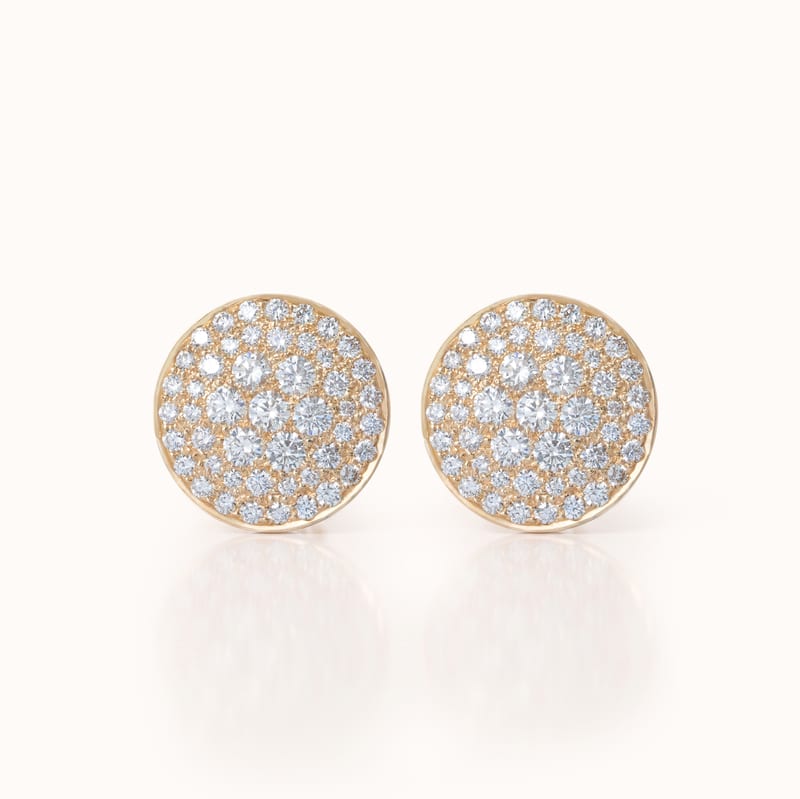 Diamond Pavé Disc Stud Earrings