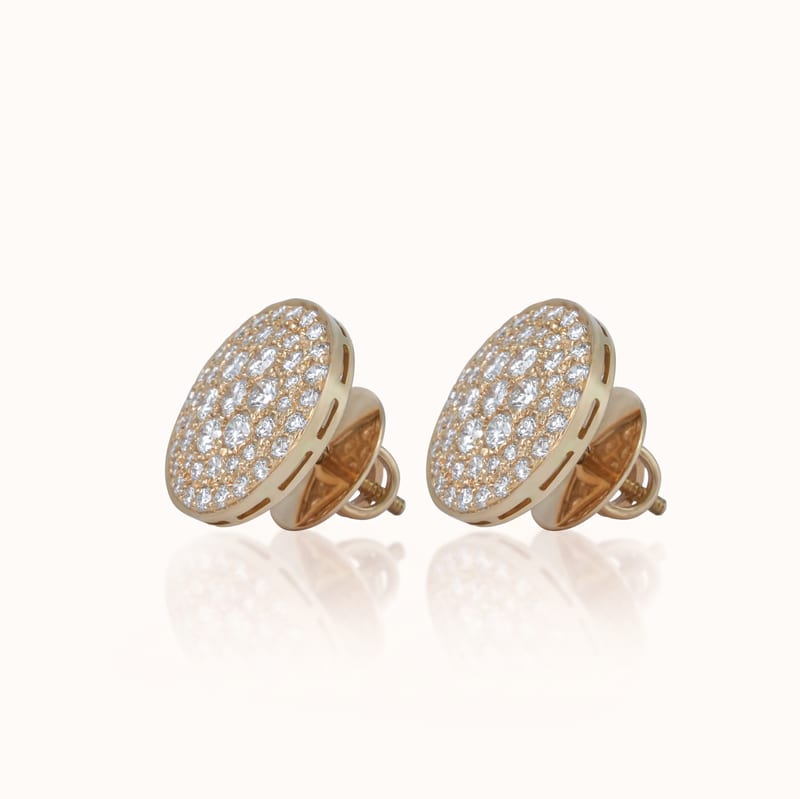 Diamond Pavé Disc Stud Earrings · View 2