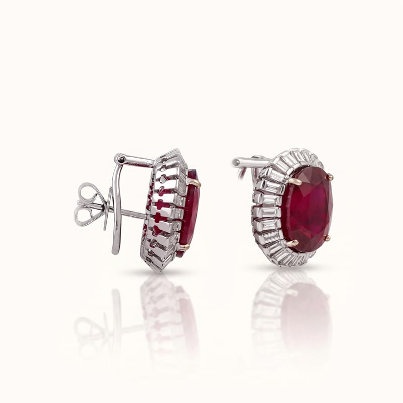 Ruby Halo Stud Earrings · View 2