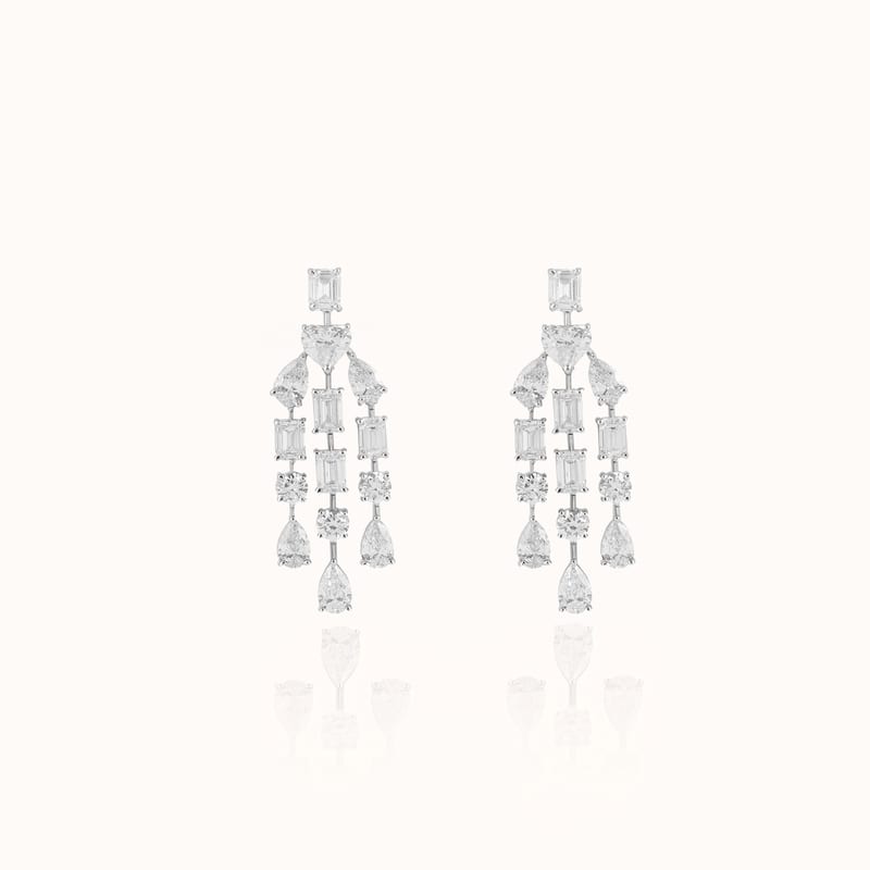 Geometric Diamond Chandelier Earrings