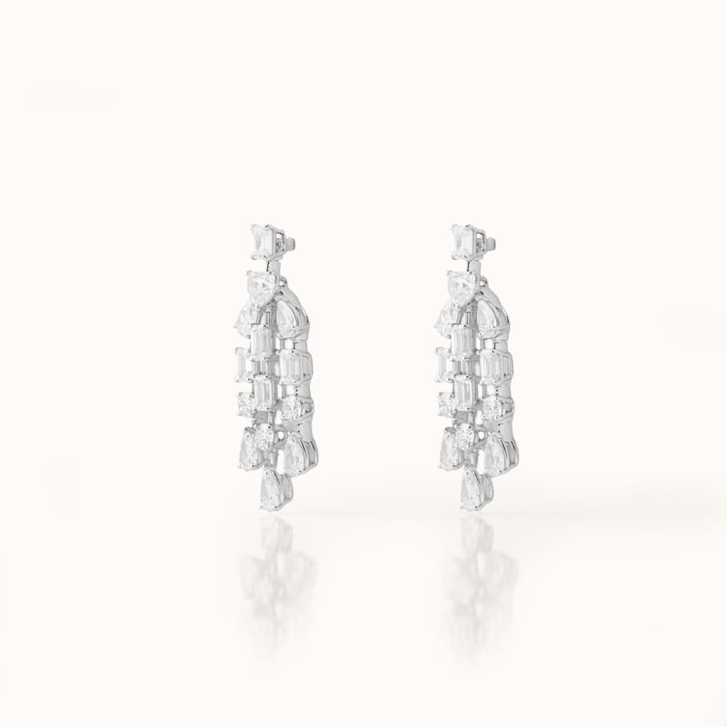 Geometric Diamond Chandelier Earrings
