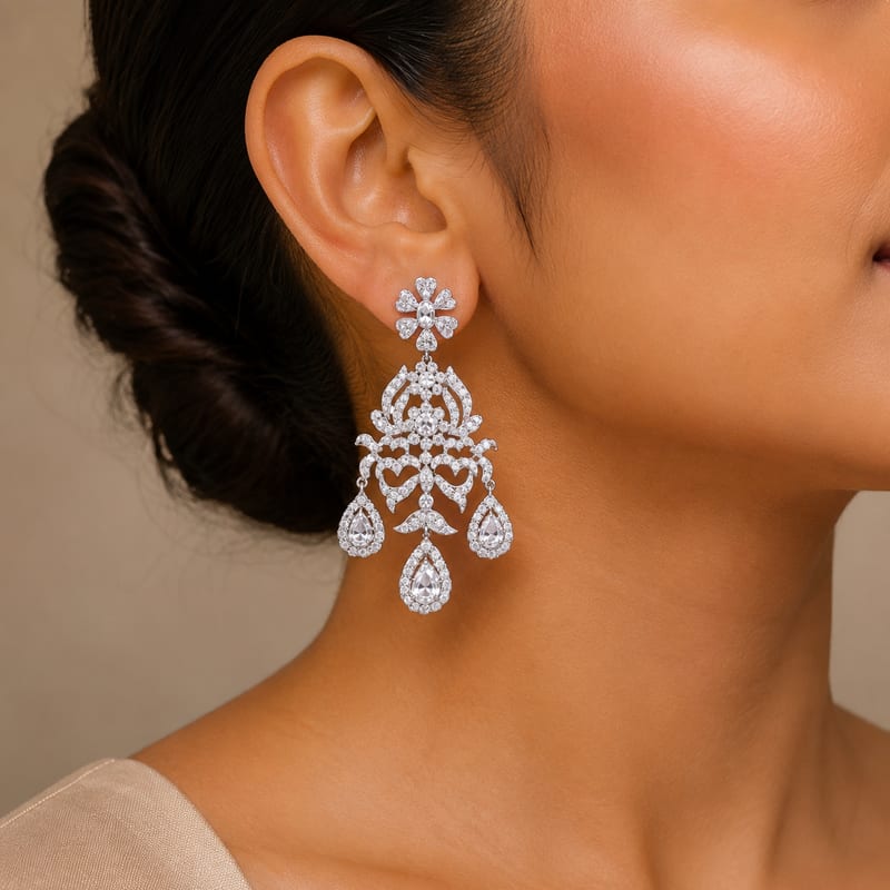 Diamond Cascade Chandelier Earrings