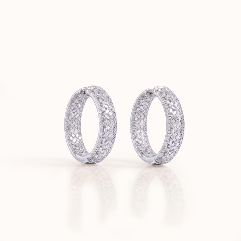 Diamond Pavé Hoop Earrings