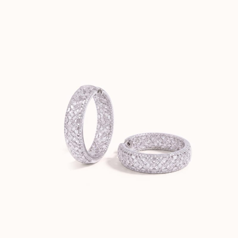 Diamond Pavé Hoop Earrings · View 2