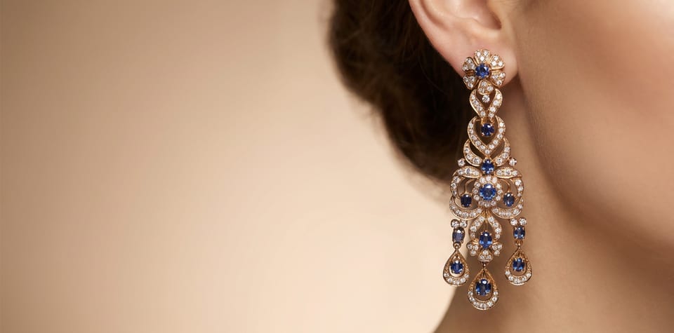 BDK Sapphire Scroll Earrings