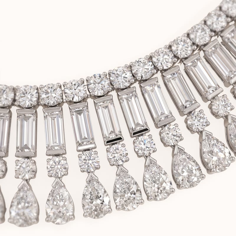 Diamond Baguette Necklace · View 2