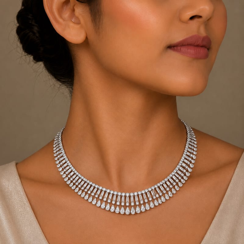 Diamond Baguette Necklace