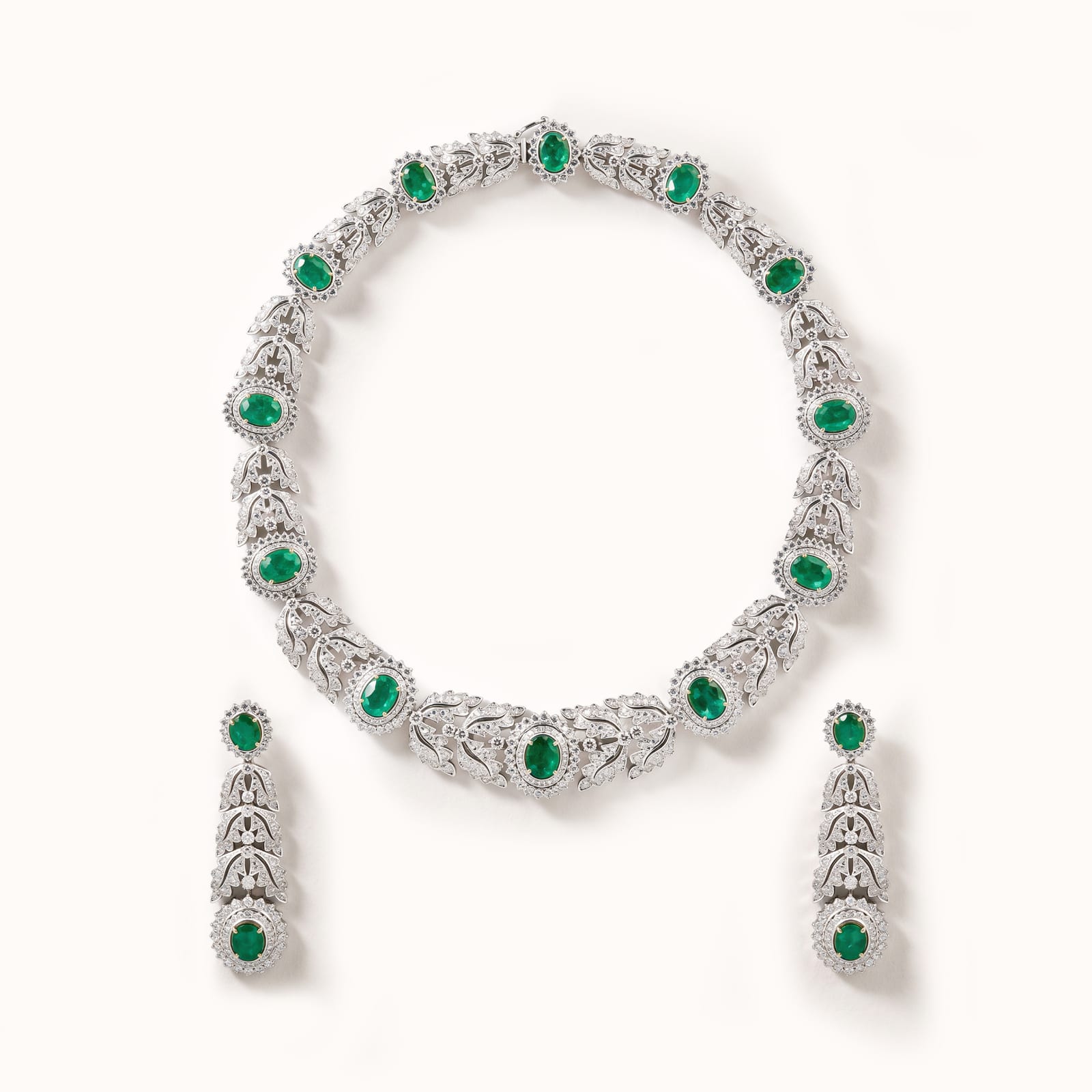 Emerald Diamond Collar Necklace