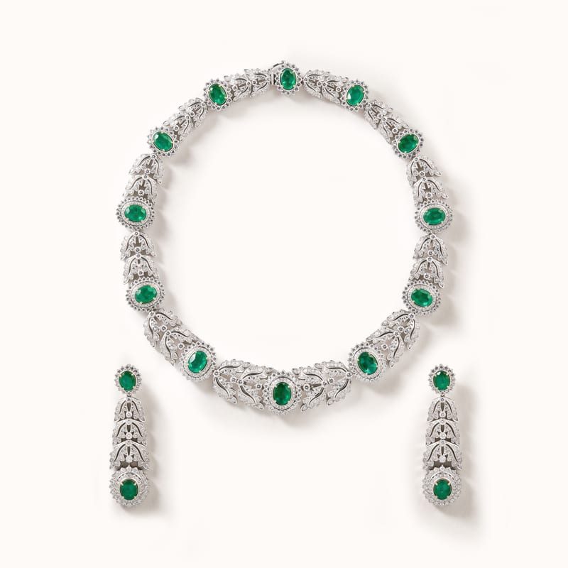 Emerald Diamond Collar Necklace
