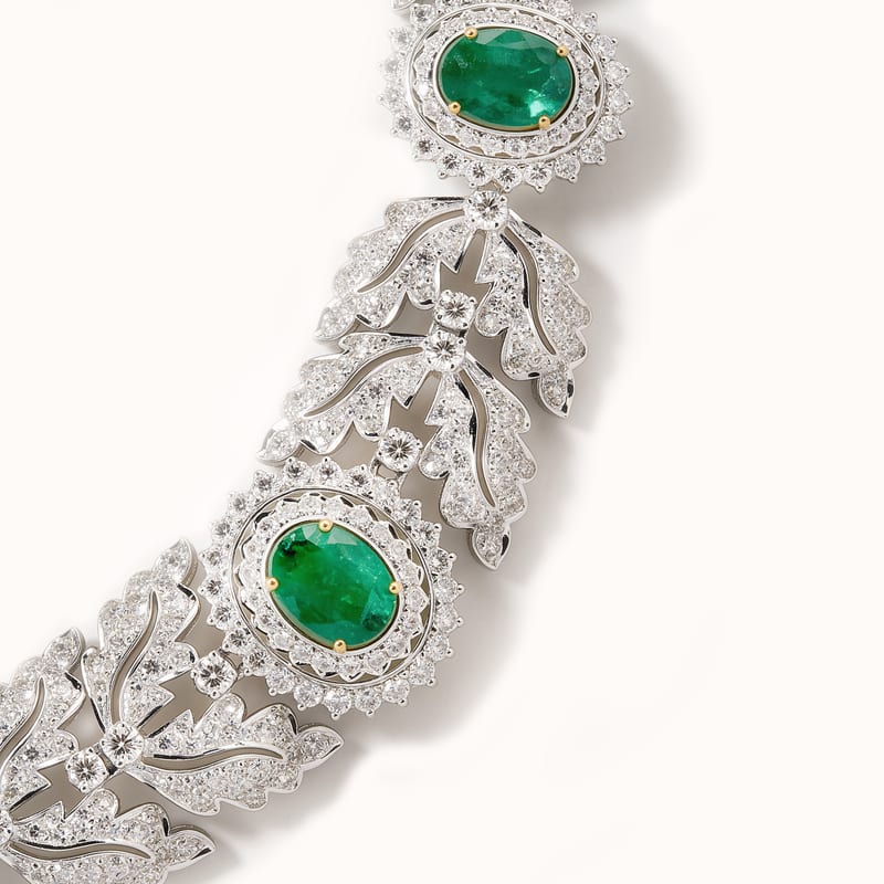 Emerald Diamond Collar Necklace · View 2