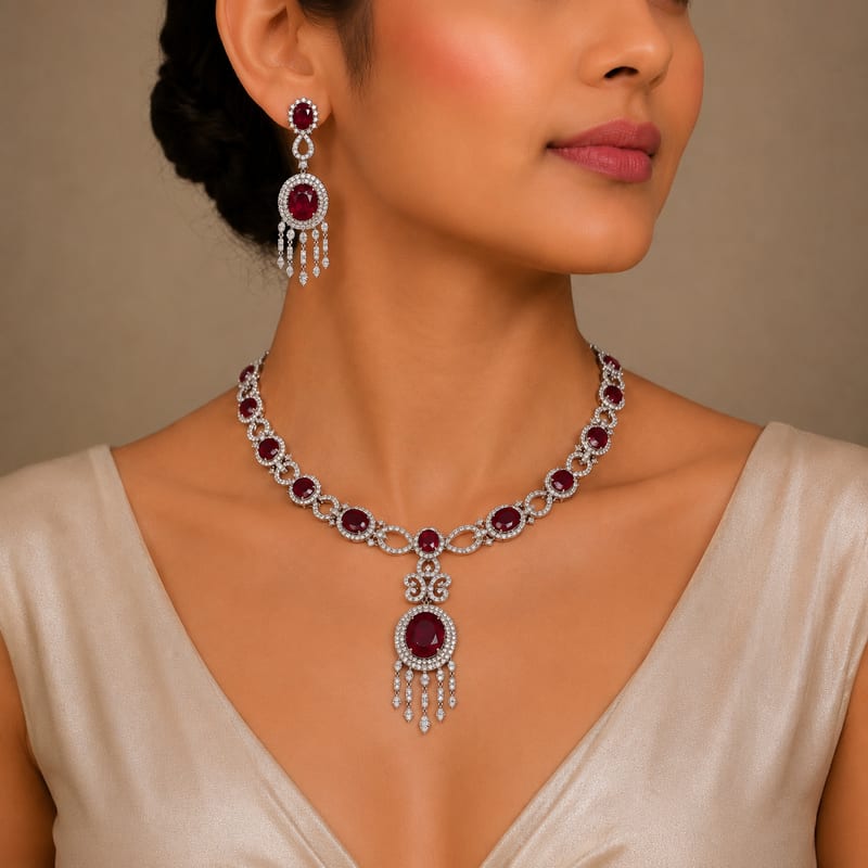 Ruby Heritage Necklace Set