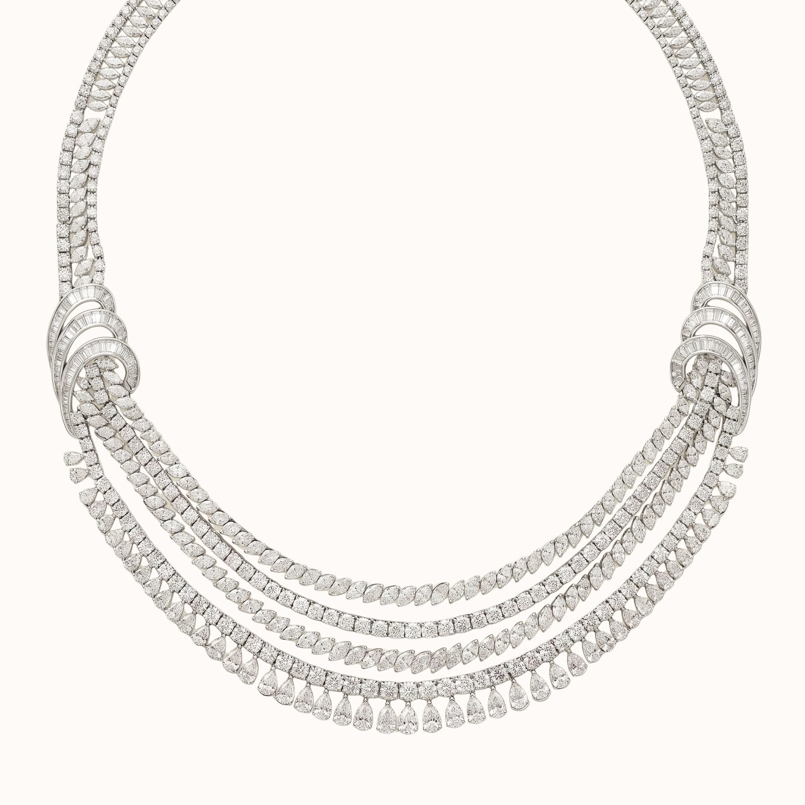 Diamond Multi-Row Collar Necklace