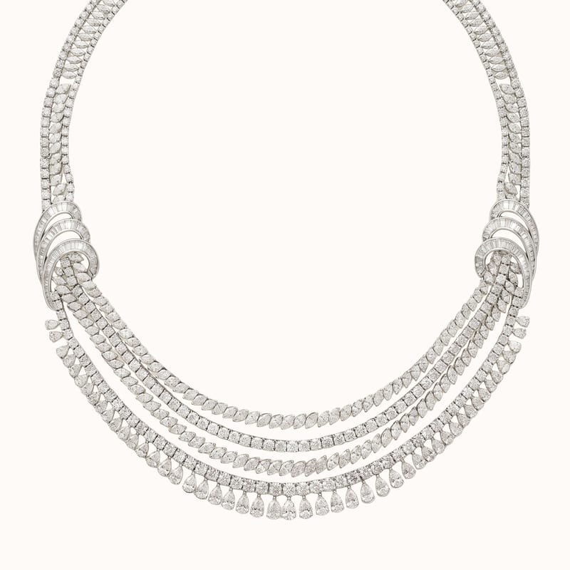 Diamond Multi-Row Collar Necklace