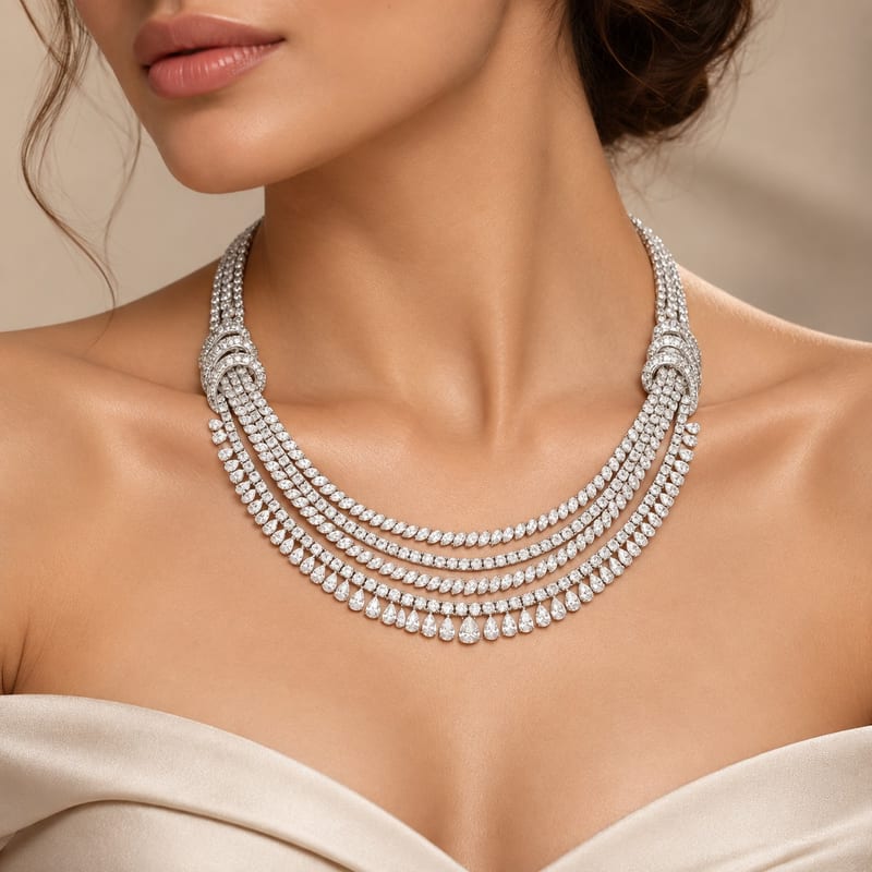 Diamond Multi-Row Collar Necklace