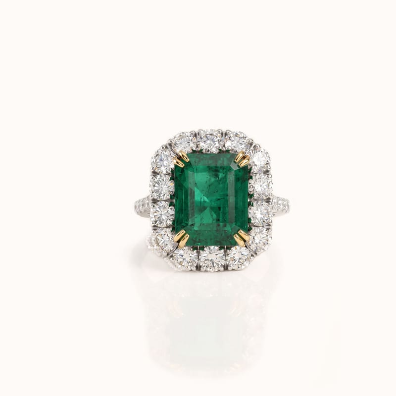 Emerald Halo Ring