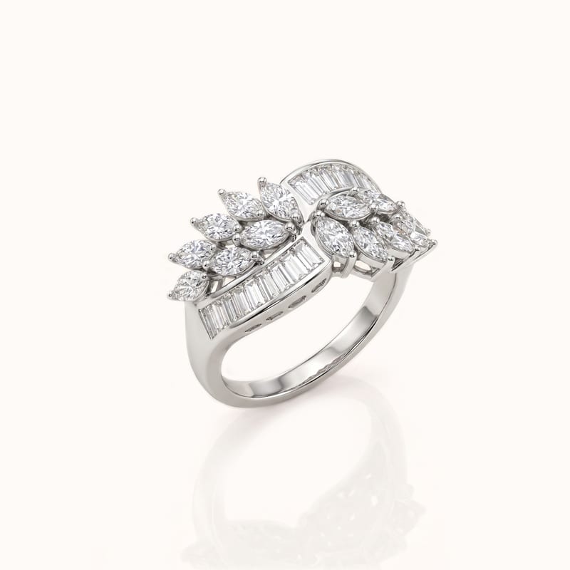 Floral Baguette Ring
