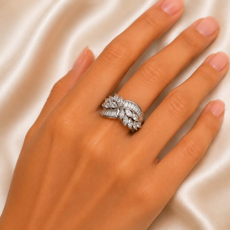 Floral Baguette Ring