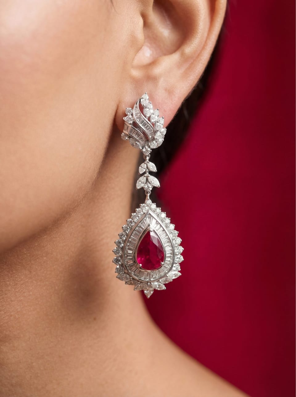 Ruby Teardrop Earrings