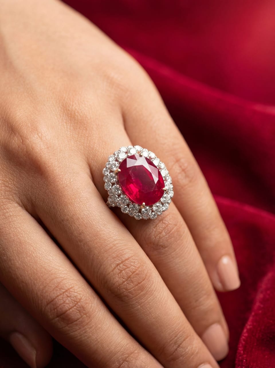 Ruby Halo Ring